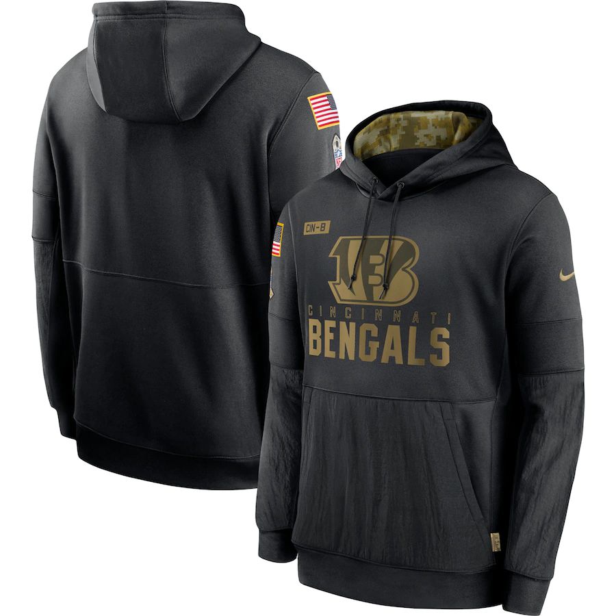 Men Cincinnati Bengals Black Salute To Service Hoodie Nike NFL Jerseys